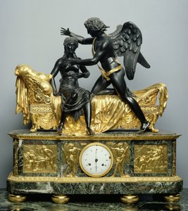 Cupid and Psyche Mantlepiece Clock, 1799 (brons och marmor)